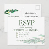 Eucalyptus Foliage White Elegant Hochzeitsstiftung Postkarte (Vorne/Hinten)