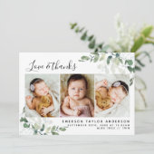 Eucalyptus Foto Baby Danke Karte (Stehend Vorderseite)