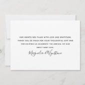 Eucalyptus Foto Baby Dankeskarte (Rückseite)