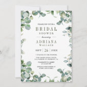 Eucalyptus Foto Collage QR Code Brautparty Einladung (Vorderseite)