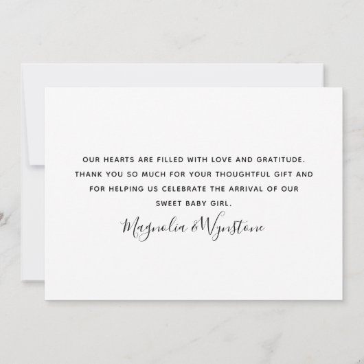 Eucalyptus Foto Hello Baby Dankeskarte (Rückseite)