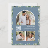 Eucalyptus Foto QR Code Dusty Blue Brautparty Einladung (Rückseite)