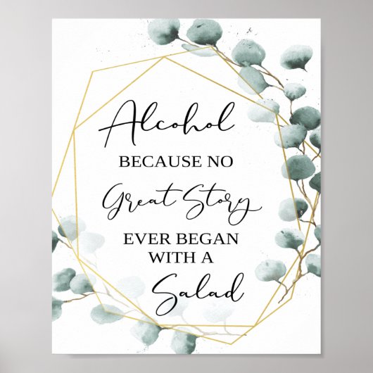 Eucalyptus Funny Alcohol Bar Sign Poster (Vorne)