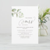 Eucalyptus Future Frau White Brautparty Einladung (Stehend Vorderseite)