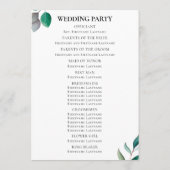 Eucalyptus Garden Botanical Wedding Ceremony Programm (Rückseite)