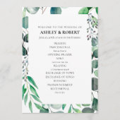 Eucalyptus Garden Botanical Wedding Ceremony Programm (Vorderseite)