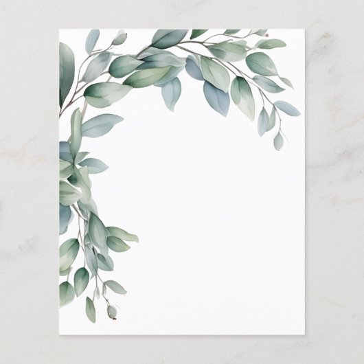 Eucalyptus Gender Nuetral Baby Shower Invitations (Rückseite)