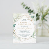 Eucalyptus Geometric Bridal Luncheon Einladung (Stehend Vorderseite)