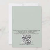 Eucalyptus Glow Gold Greenery QR Code Wedding Einladung (Rückseite)