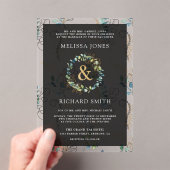 Eucalyptus Gold Ampersand Black Wedding Acryleinladungen (Insitu (Handheld))