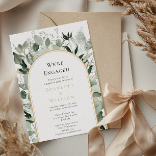 Eucalyptus Gold Arch Sage Einfach Verlobt Einladung