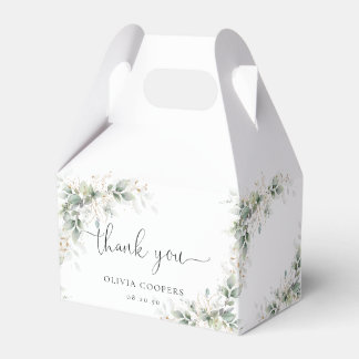 Eucalyptus Gold Baby Dusche Gefälligkeitsbox Geschenkschachtel