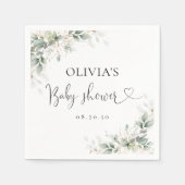 Eucalyptus Gold Baby Showpapier Napkin Serviette (Vorderseite)