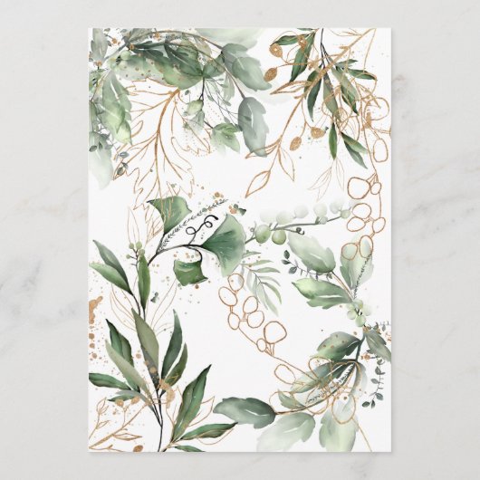 Eucalyptus Gold Boho Circles Pampas Brautparty Einladung (Rückseite)