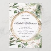 Eucalyptus Gold Boho Circles Pampas Brautparty Einladung (Vorderseite)