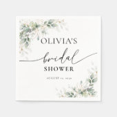 Eucalyptus Gold Brautparty Napkin Serviette (Vorderseite)