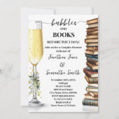 Eucalyptus Gold Bubbles & Books Couples Shower Einladung (Vorderseite)