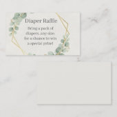 Eucalyptus Gold Diaper Raffle Insert Card | Boho (Vorne/Hinten)