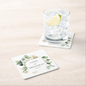 Eucalyptus Gold Elegante Wreath Wedding Rechteckiger Pappuntersetzer (Vor Ort)