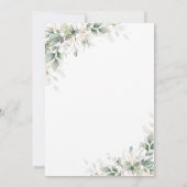 Eucalyptus Gold Floral Baby Dusche Einladung (Rückseite)