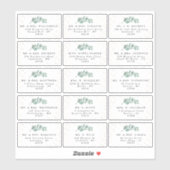 Eucalyptus Gold Foil Wedding Guest Address Labels (Blatt)