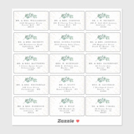 Eucalyptus Gold Foil Wedding Guest Address Labels