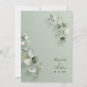 Eucalyptus Gold Geometric Frame Wedding Invite Einladung (Rückseite)