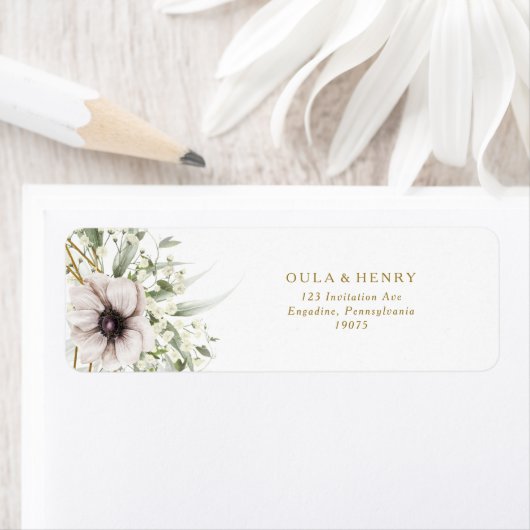 Eucalyptus Gold Geometric Return Address Label (Insitu)
