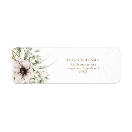 Eucalyptus Gold Geometric Return Address Label (Vorne)