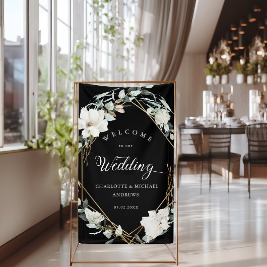 Eucalyptus Gold Geometric Wedding Banner