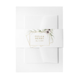 Eucalyptus Gold Geometric Wedding Einladung Bly Einladungsbanderole