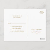 Eucalyptus Gold Geometric Wedding RSVP Postcard Postkarte (Rückseite)