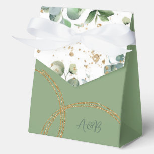 Eucalyptus Gold Glitzer - Grün - Gefälligkeitsbox  Geschenkschachtel