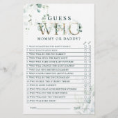 Eucalyptus Gold Letter Mama oder Vater Baby Showsp (Vorderseite)
