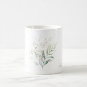 Eucalyptus Gold Monogram Initial J Greenery Chic Kaffeetasse (Mittel)