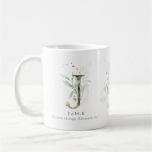 Eucalyptus Gold Monogram Initial J Greenery Chic Kaffeetasse (Links)