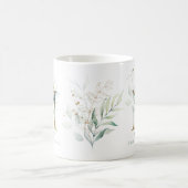 Eucalyptus Gold Monogram Initial M Greenery Chic Kaffeetasse (Mittel)