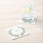 EUCALYPTUS GOLD SQUARE PAPIERUNTERSETZER RECHTECKIGER PAPPUNTERSETZER (Vor Ort)