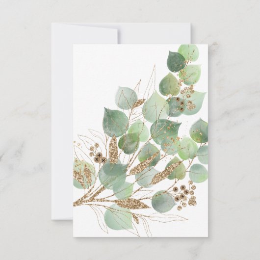 EUCALYPTUS GOLD WHITE RESPONSE RSVP CARD (Rückseite)