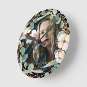 Eucalyptus Gold Wreath Custom Foto Abschluss Runde Wanduhr (Winkel)