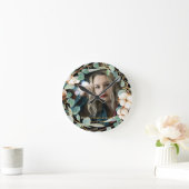 Eucalyptus Gold Wreath Custom Foto Abschluss Runde Wanduhr (Zuhause)