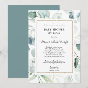 Eucalyptus-Goldrahmen-Babyparty per Post Einladung