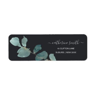 EUCALYPTUS GREEN BLACK FOLIAGE WATERCOLOR ADRESSE