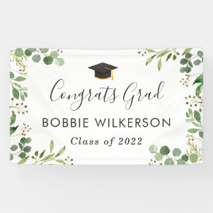 Eucalyptus Green Blätter Glückwunschs Graduation Banner