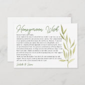 Eucalyptus Green Blätter Greenary Honeymoon Wish Begleitkarte (Vorne/Hinten)