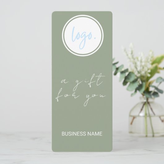 EUCALYPTUS GREEN BUSINESS LOGO GIFT-BESCHEINIGUNG (Stehend Vorderseite)