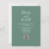 Eucalyptus Green Elegant Moderner QR Code Hochzeit Einladung (Rückseite)