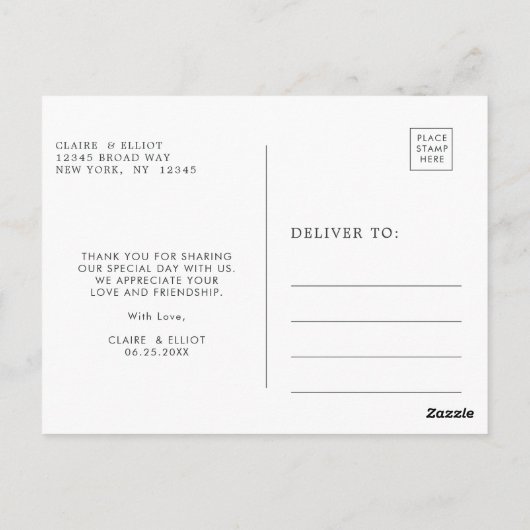 Eucalyptus Green Foliage Vielen Dank Postkarte (Rückseite)