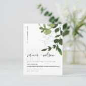 EUCALYPTUS GREEN FOLIAGE WATERCOLOR SAVE THE DATE ANKÜNDIGUNGSPOSTKARTE (Stehend Vorderseite)