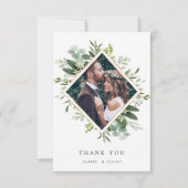 Eucalyptus Green Foliage Wreath Foto Dankeskarte (Vorderseite)